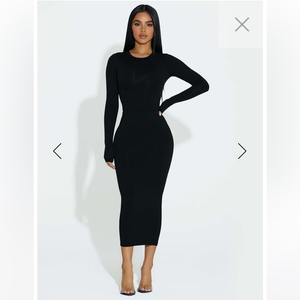 Black Naked Wardrobe nw bae-sic midi skirt